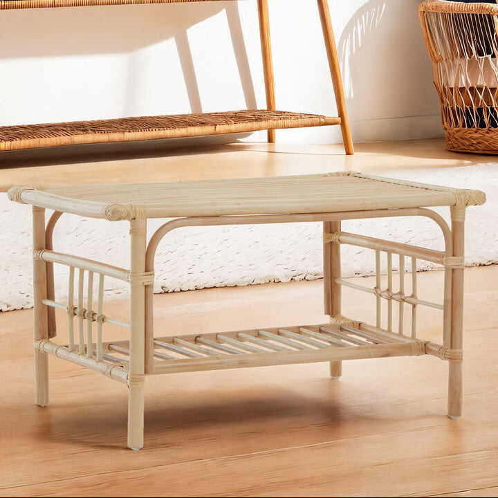 Orsina Mataram Natural Rattan Rectangular Coffee Table with Storage