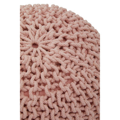 Orsina Kids Pink Pouffe – Soft Knit Footrest and Nursery Seating