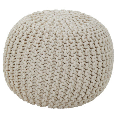 Orsina Kids Knit Cream Pouffe – Soft Knitted Floor Ottoman Seating