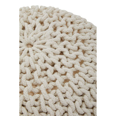 Orsina Kids Knit Cream Pouffe – Soft Knitted Floor Ottoman Seating
