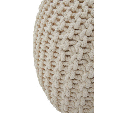 Orsina Kids Knit Cream Pouffe – Soft Knitted Floor Ottoman Seating