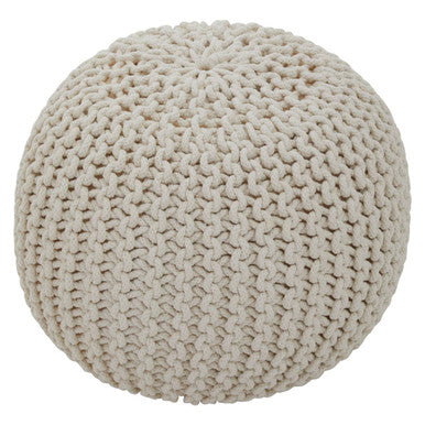 Orsina Kids Knit Cream Pouffe – Soft Knitted Floor Ottoman Seating