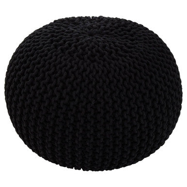 Orsina Kids Knit Black Pouffe – Modern Knitted Ottoman and Footrest