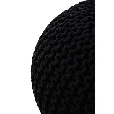 Orsina Kids Knit Black Pouffe – Modern Knitted Ottoman and Footrest