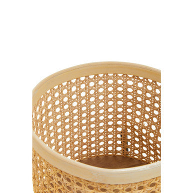 Orsina Depok Small Rattan Planter with Black Metal Stand – 15cm