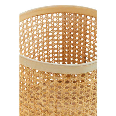 Orsina Depok Large Rattan Planter with Modern Black Metal Stand