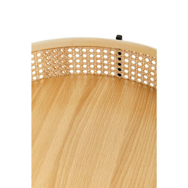 Orsina Depok Round Rattan Side Table | Black Metal Cross Base Legs