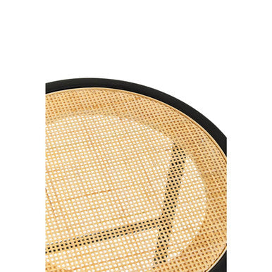 Orsina Depok Rattan Seat Stool – Round Natural Seat with Metal Legs