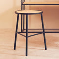 Orsina Depok Rattan Seat Stool – Round Natural Seat with Metal Legs