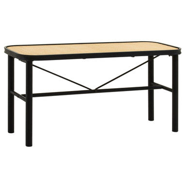 Orsina Depok Metal and Rattan Bench – Woven Entryway Seating