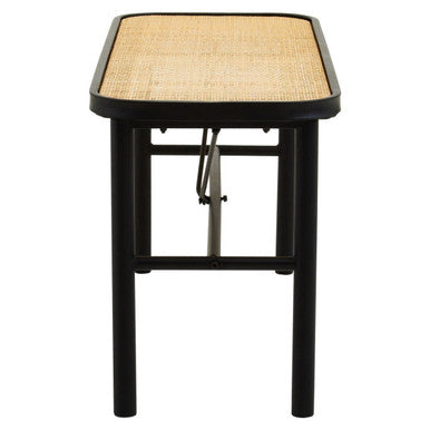 Orsina Depok Metal and Rattan Bench – Woven Entryway Seating