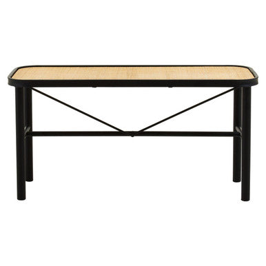 Orsina Depok Metal and Rattan Bench – Woven Entryway Seating