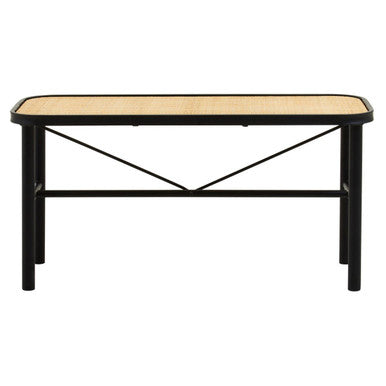 Orsina Depok Metal and Rattan Bench – Woven Entryway Seating