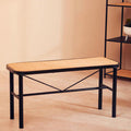 Orsina Depok Metal and Rattan Bench – Woven Entryway Seating