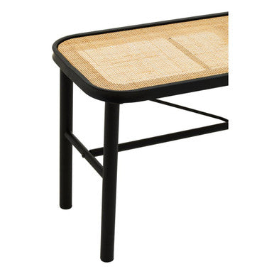 Orsina Depok Metal and Rattan Bench – Woven Entryway Seating