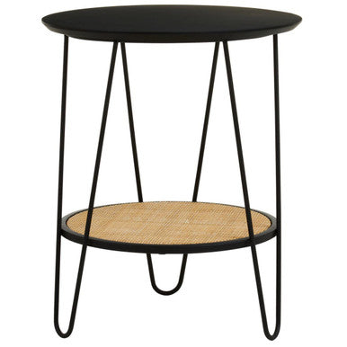 Orsina Depok Rattan Side Table | Mid-Century Hairpin Leg End Table