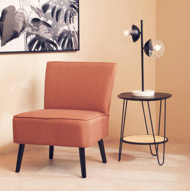 Orsina Depok Rattan Side Table | Mid-Century Hairpin Leg End Table
