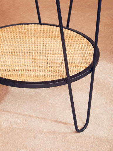 Orsina Depok Rattan Side Table | Mid-Century Hairpin Leg End Table