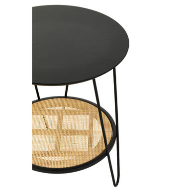 Orsina Depok Rattan Side Table | Mid-Century Hairpin Leg End Table