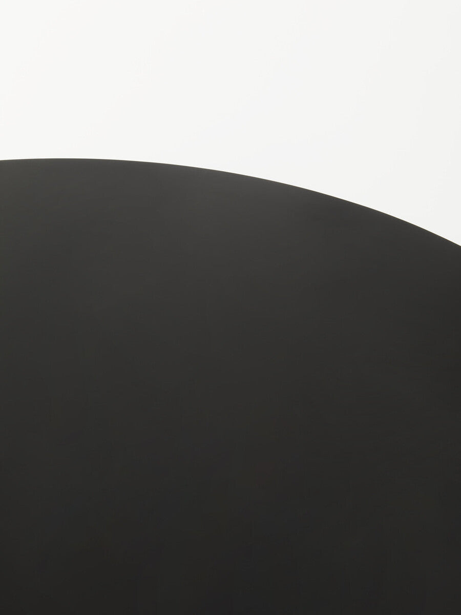 Orsina Depok Round Black Metal and Rattan Coffee Table – Hairpin Legs