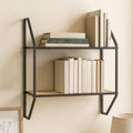 Orsina Depok Two Tier Rattan and Metal Wall Shelf – Modern Storage