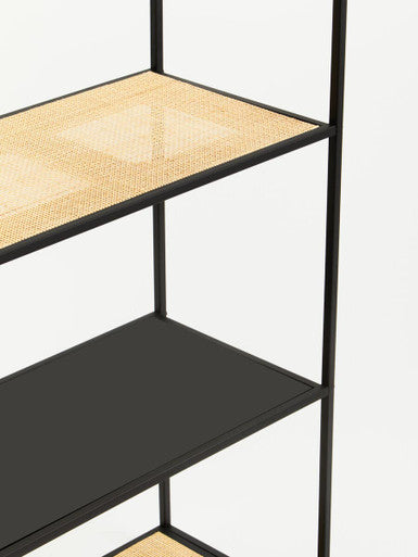 Orsina Depok Rattan and Metal 5-Tier Shelf Unit – Modern Display Rack