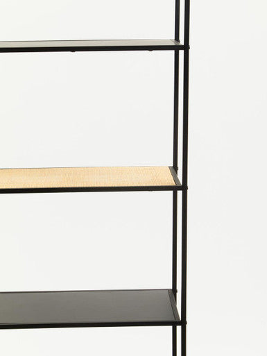 Orsina Depok Rattan and Metal 5-Tier Shelf Unit – Modern Display Rack