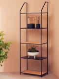 Orsina Depok Rattan and Metal 5-Tier Shelf Unit – Modern Display Rack