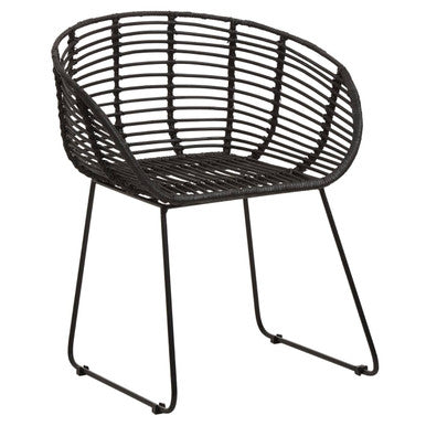Orsina Lagom Black Natural Rattan Accent Chair – Modern Boho Seating