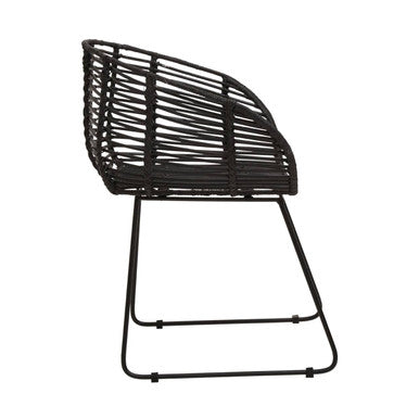 Orsina Lagom Black Natural Rattan Accent Chair – Modern Boho Seating