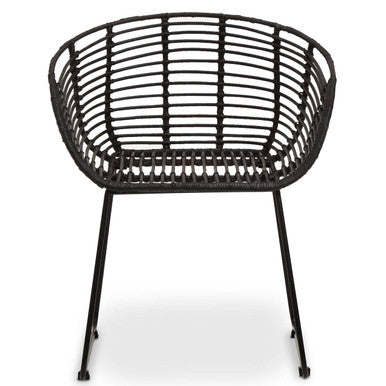 Orsina Lagom Black Natural Rattan Accent Chair – Modern Boho Seating