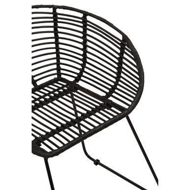 Orsina Lagom Black Natural Rattan Accent Chair – Modern Boho Seating