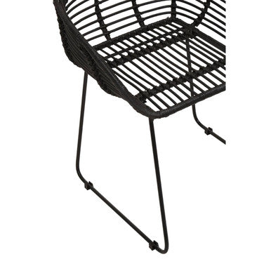 Orsina Lagom Black Natural Rattan Accent Chair – Modern Boho Seating