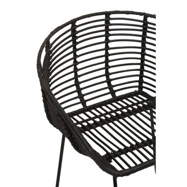 Orsina Lagom Black Natural Rattan Accent Chair – Modern Boho Seating