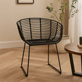 Orsina Lagom Black Natural Rattan Accent Chair – Modern Boho Seating