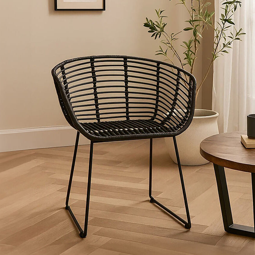 Orsina Lagom Black Natural Rattan Accent Chair – Modern Boho Seating