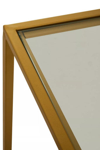 Orsina Avento Gold Console Table | 2-Tier Clear Glass Entryway Table