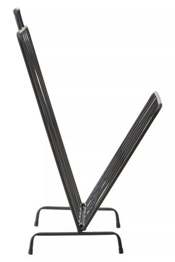 Orsina Avento Black Magazine Rack – Modern Metal Storage with Handle