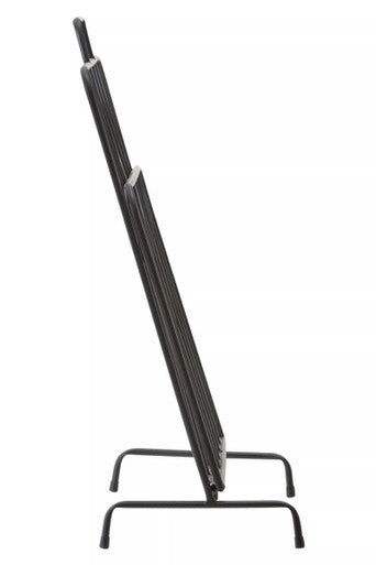Orsina Avento Black Magazine Rack – Modern Metal Storage with Handle