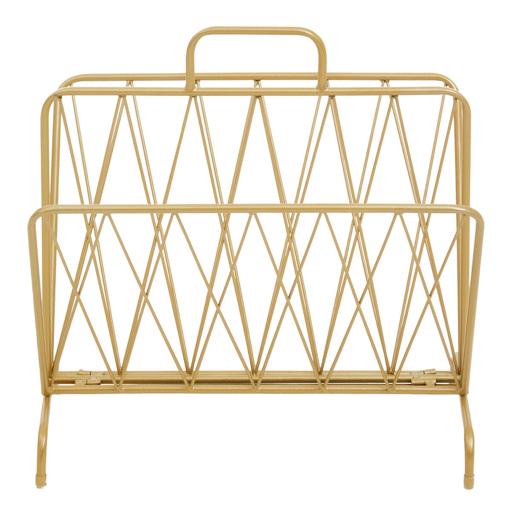 Orsina Avento Gold Finish Two Pocket Magazine Rack – Modern Storage