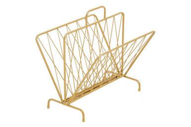 Orsina Avento Gold Finish Two Pocket Magazine Rack – Modern Storage