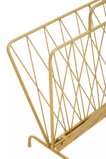 Orsina Avento Gold Finish Two Pocket Magazine Rack – Modern Storage