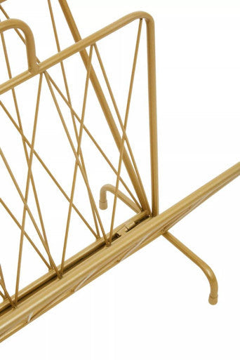 Orsina Avento Gold Finish Two Pocket Magazine Rack – Modern Storage