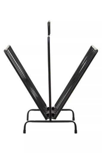Orsina Avento Magazine Rack – Two Pocket Modern Black Metal Organizer