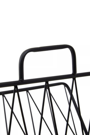 Orsina Avento Magazine Rack – Two Pocket Modern Black Metal Organizer