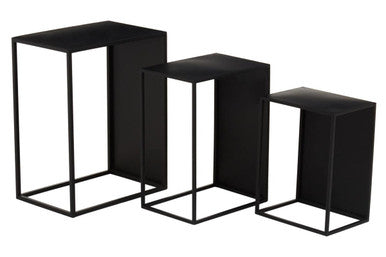 Orsina Avento Black Iron Rectangular Nesting Tables - Set of 3