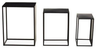 Orsina Avento Black Iron Rectangular Nesting Tables - Set of 3