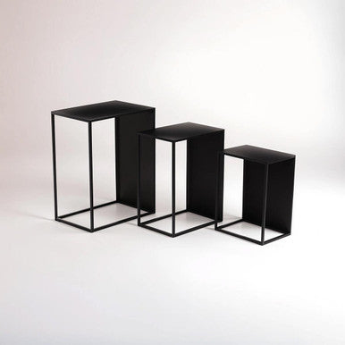 Orsina Avento Black Iron Rectangular Nesting Tables - Set of 3