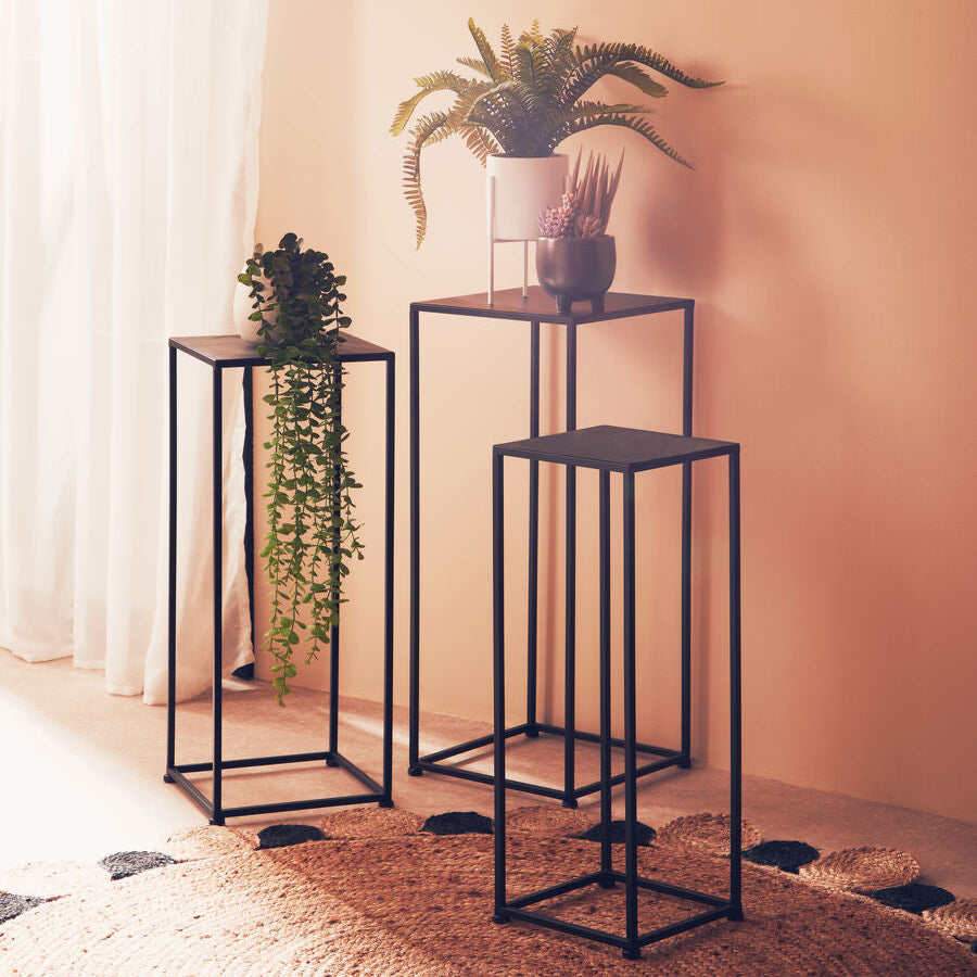 Orsina Avento Black Iron Rectangular Nesting Tables - Set of 3