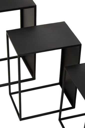 Orsina Avento Black Iron Rectangular Nesting Tables - Set of 3